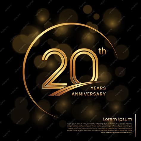 Premium Vector | 20th anniversary logo design with double line numbers ...