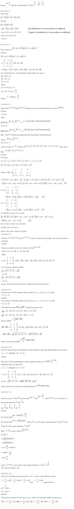 Image result for Class 12 Vectors Algebra 10.2