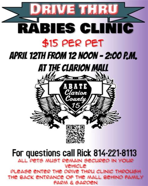 Drive Thru Rabies Clinic ABATE, Clarion Mall, 12 April 2025 | AllEvents