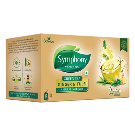 Buy Symphony Ginger & Tulsi Green Tea, 25 Bags - Goodricke