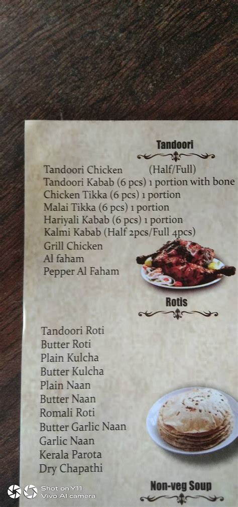 Menu at Amma's Legacy, Bengaluru, 149/3 l.b.s nagar