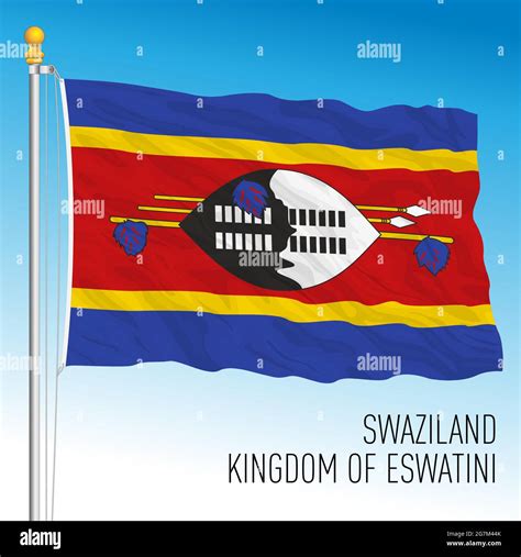 Swaziland official national flag, african country, vector illustration ...