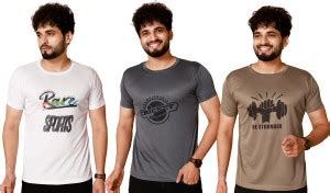 ESTRO Printed, Graphic Print Men Round Neck White, Grey, Brown T-Shirt ...