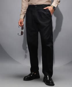 CAMPUS SUTRA Straight Fit Men Black Trousers - Buy CAMPUS SUTRA ...