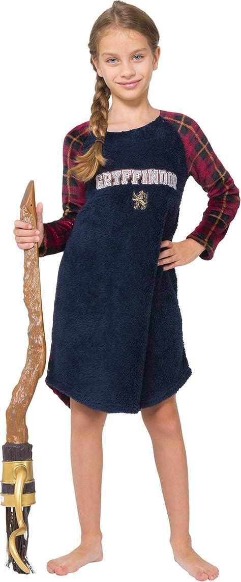 Harry Potter Gryffindor Plush Plaid Girls Raglan Nightgown, Blue, India ...