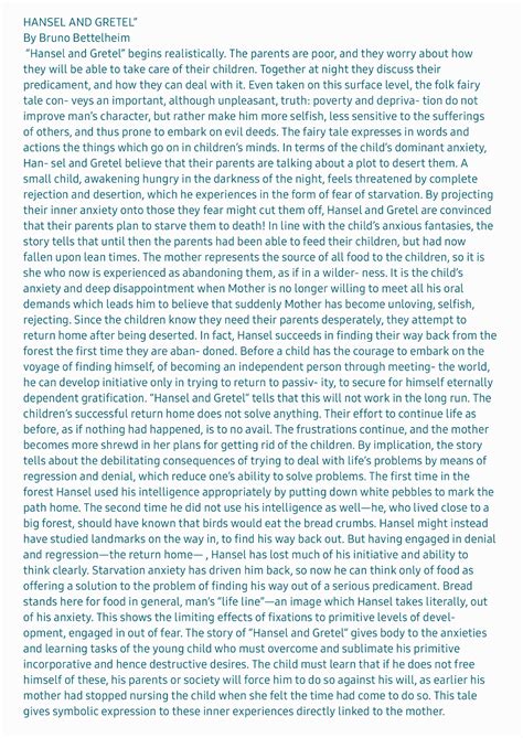 Hansel and gretel - MA English Language and Literature - UoK - Studocu