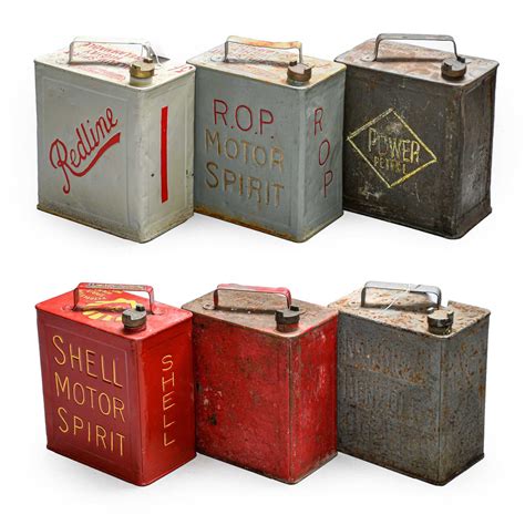 Six Vintage 2-Gallon Fuel Cans | Barnebys