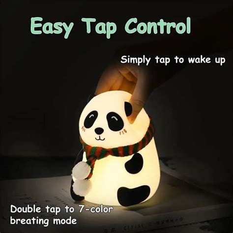 JESAL CUTE Panda Night Light for Kids,Nursery 7-Color Changing Lamp ...