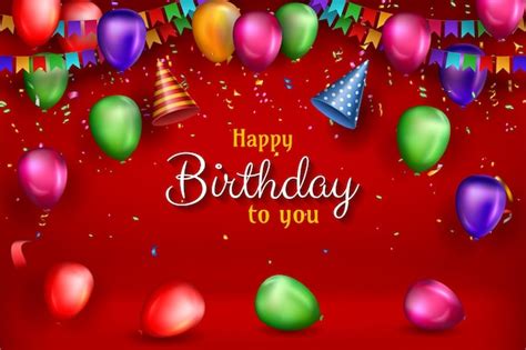 Red abstract birthday banner background decoration | Premium Vector