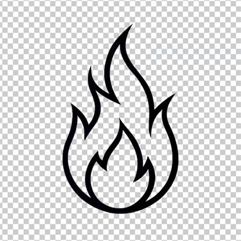 Premium PSD | Fire flame in outline png
