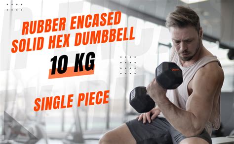 Buy RUBX Fitness Rubber Encased Solid Hex Dumbbell Single Piece (One ...