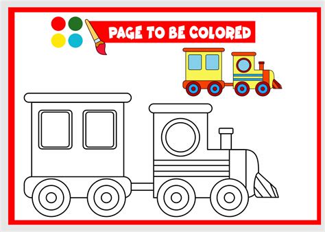 coloring book for kids. train 9797803 Vector Art at Vecteezy