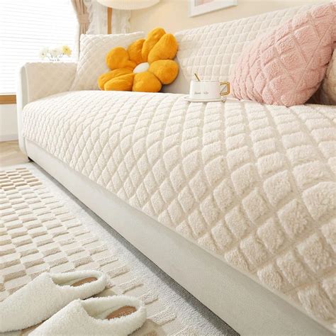 vctops Plaid Sherpa Fleece Sofa Couch Cover Solid India | Ubuy
