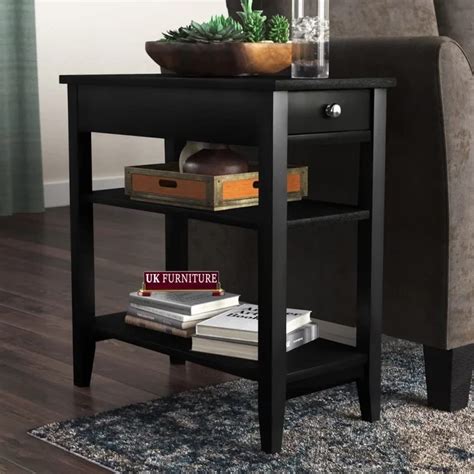 UK FURNITURE Solid Sheesham Wood Modern U Shape Bedside Table With 1 ...