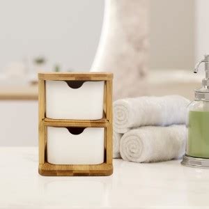 anko Bamboo Frame Storage Organizer with 2-Tiered Drawers - small ...