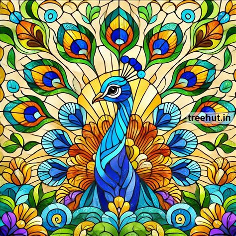 Peacock Stain Glass Painting Ideas