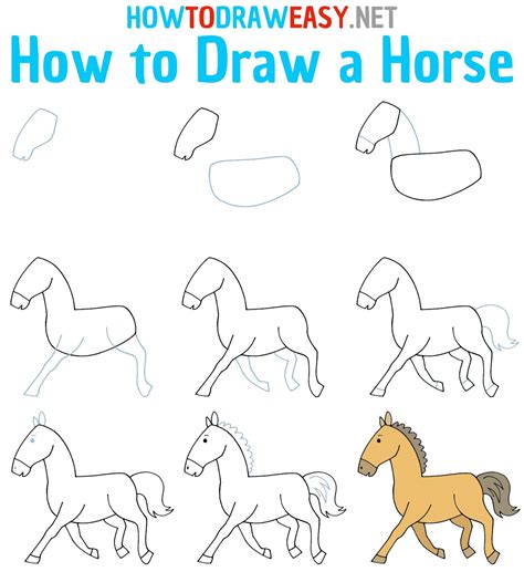How to Draw a Simple Horse with - Draw A Simple Horse Step 17 how to ...