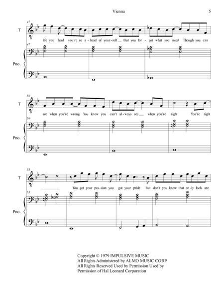 Vienna - Billy Joel By Billy Joel - Digital Sheet Music For Piano ...