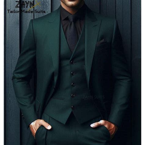 Premium Dark Green Wedding Suit,men's Three Piece Wedding Suit,prom ...