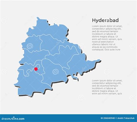 Vector Map State Telangana, Country India Template Stock Vector - Illustration of location ...