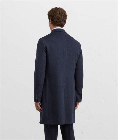 navy blue cashmere single breasted regular fit coat Pal Zileri | Shop ...