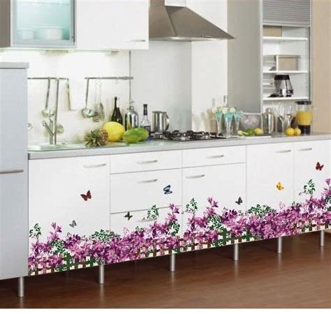 Buy SYGA Purple Butterfly Flower Fence Skirting Line Decals Design Wall ...
