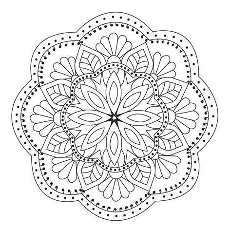 Simple floral mandala - Mandala Coloring Pages for Kids