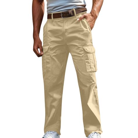 Inleife Men's Winter Pants Elastic Waist Men's Outdoors Button Zipper ...