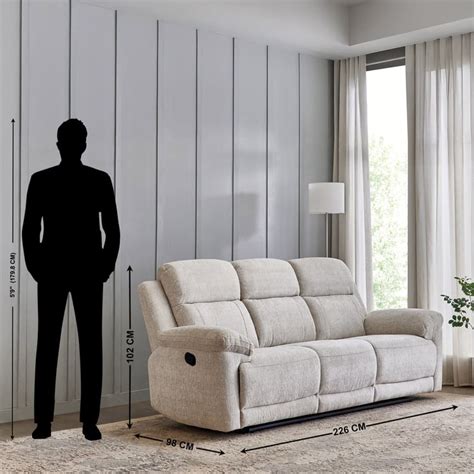 Buy Castle Fabric 3-Seater Rocking Recliner - Grey from Home Centre at ...