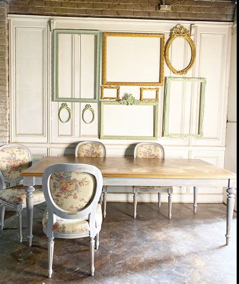 Louis XVI rustic dining table with parquet top – Parrot & Lily Pvt Ltd