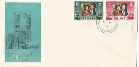 First Day Cover Brunei – 25th Wedding Anniversary Queen Elisabeth ...