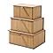 HomeStorie Eco-Friendly Bamboo Storage Boxes with Lid, Brown, Large ...