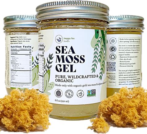 Amazon.com: HAPPY FOX Organic Sea Moss Gel Made from Real Seamoss ...
