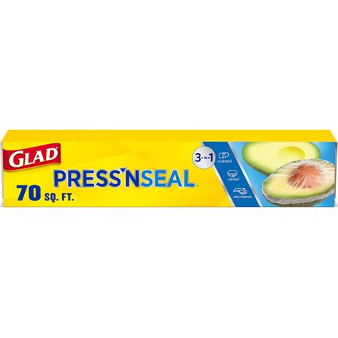 Glad Press'n Seal Plastic Food Wrap - 70 Square Foot Roll (Package May ...