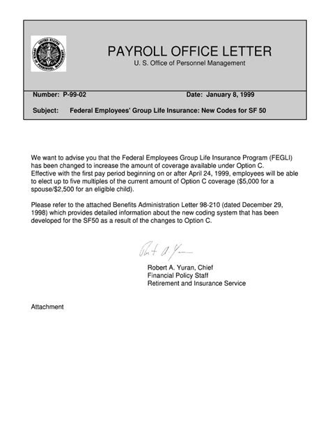 Fillable Online opm PAYROLL OFFICE LETTER Fax Email Print - pdfFiller