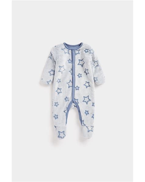 Buy Boys Full Sleeves Sleepsuit Star Print-Blue Online at Best Price ...