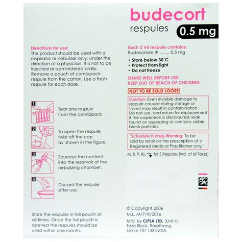Budecort 0.5 mg Respules 5x2 ml | Uses, Side Effects, Price | Apollo ...