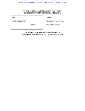 Fillable Online INSURE-LINK, INC. Debtors. Chapter 11 Case No. Fax ...