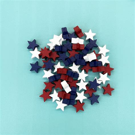 Mini Wood Stars Decorations Vase Filler Bowl Fillers Red Stars for 4th ...