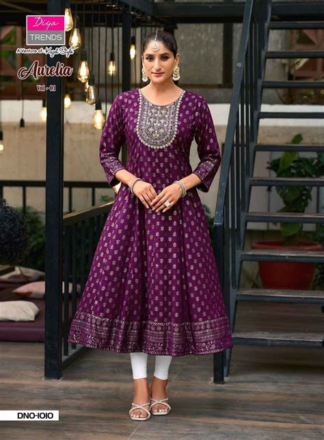 Diya Trends Aurelia Vol 1 Reyon Kurti Gown 10 pcs Catalogue
