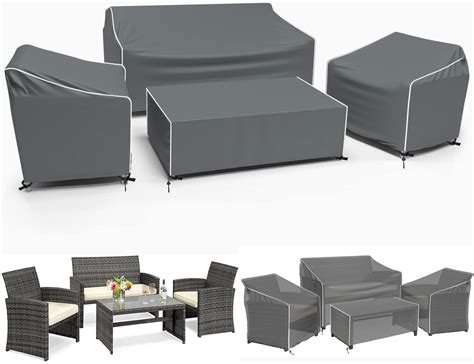 Amazon.com : Gasadar Patio Furniture Covers, 4-Piece Outdoor Furniture ...