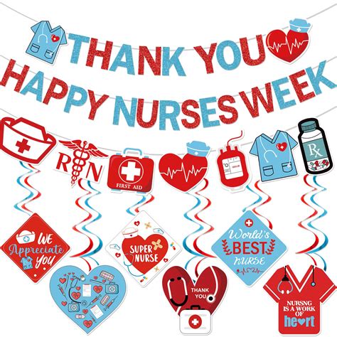 Thank You Nurses Banner Nurse Week Decorations Happy Nurses Week Banner ...