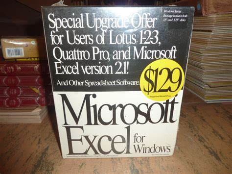 Microsoft Excel for Windows 1991 upgrade package w/ Disks 3.0 sealed ...