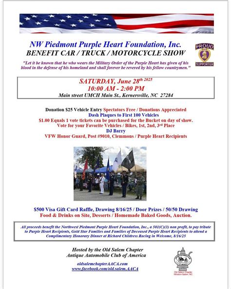 NW PIEDMONT PURPLE HEART FOUNDATION CLASSIC CAR SHOW , Main Street ...
