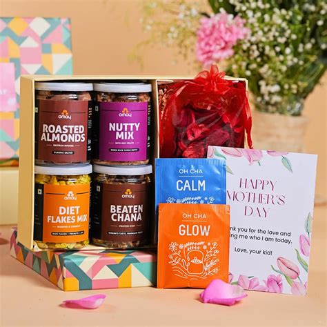 Omay Foods 7_Pcs Nuts & Delights Gift Box | Mother's Day Gift Hamper ...