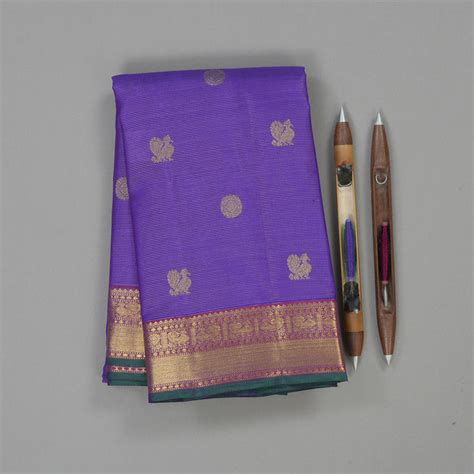 Hayagrivas Handloom Pure Kanjivaram Silk Saree in Classic Blue KBE545F ...