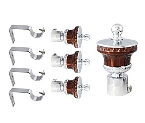 JAKABA Antique Copper Stainless Steel and Alloy Curtain Finials with ...