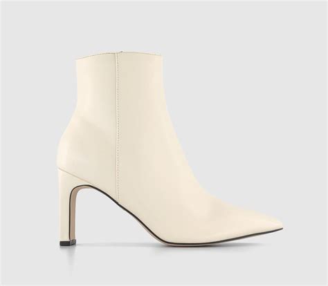 OFFICE Adele Slim Heel Ankle Boots Off White - Women's Ankle Boots