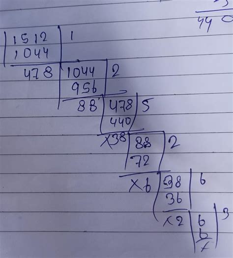 Find the HCF of number long divisonMethod1044; 1512 - Brainly.in