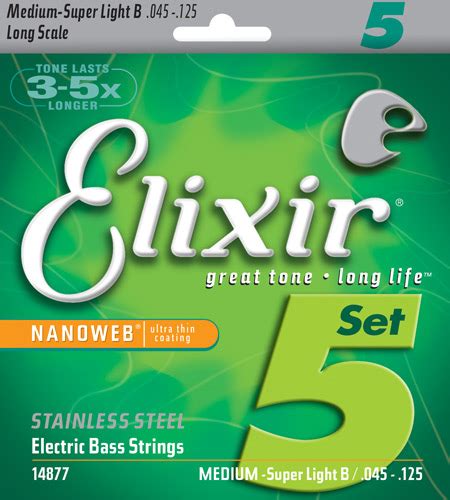 Image result for Elixir 5 String Bass Strings